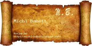 Michl Babett névjegykártya